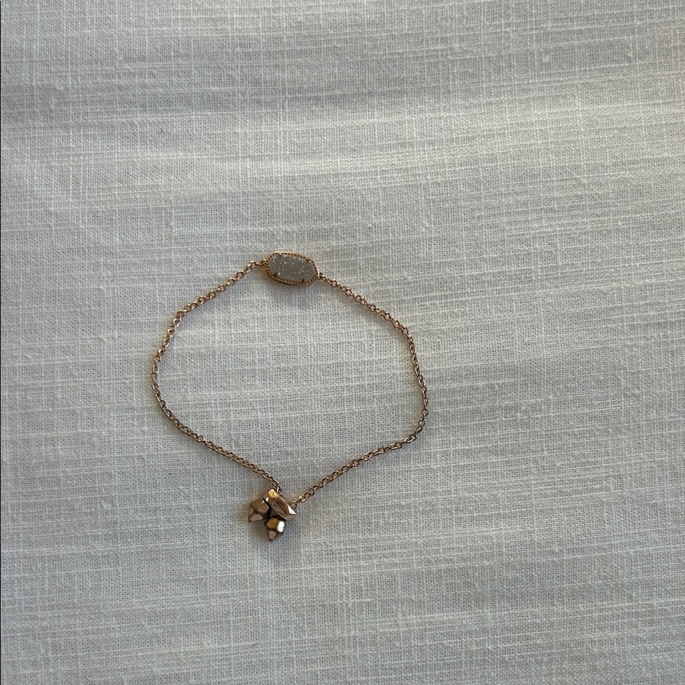 Kendra Scott Gold Bracelet with Gray Stone